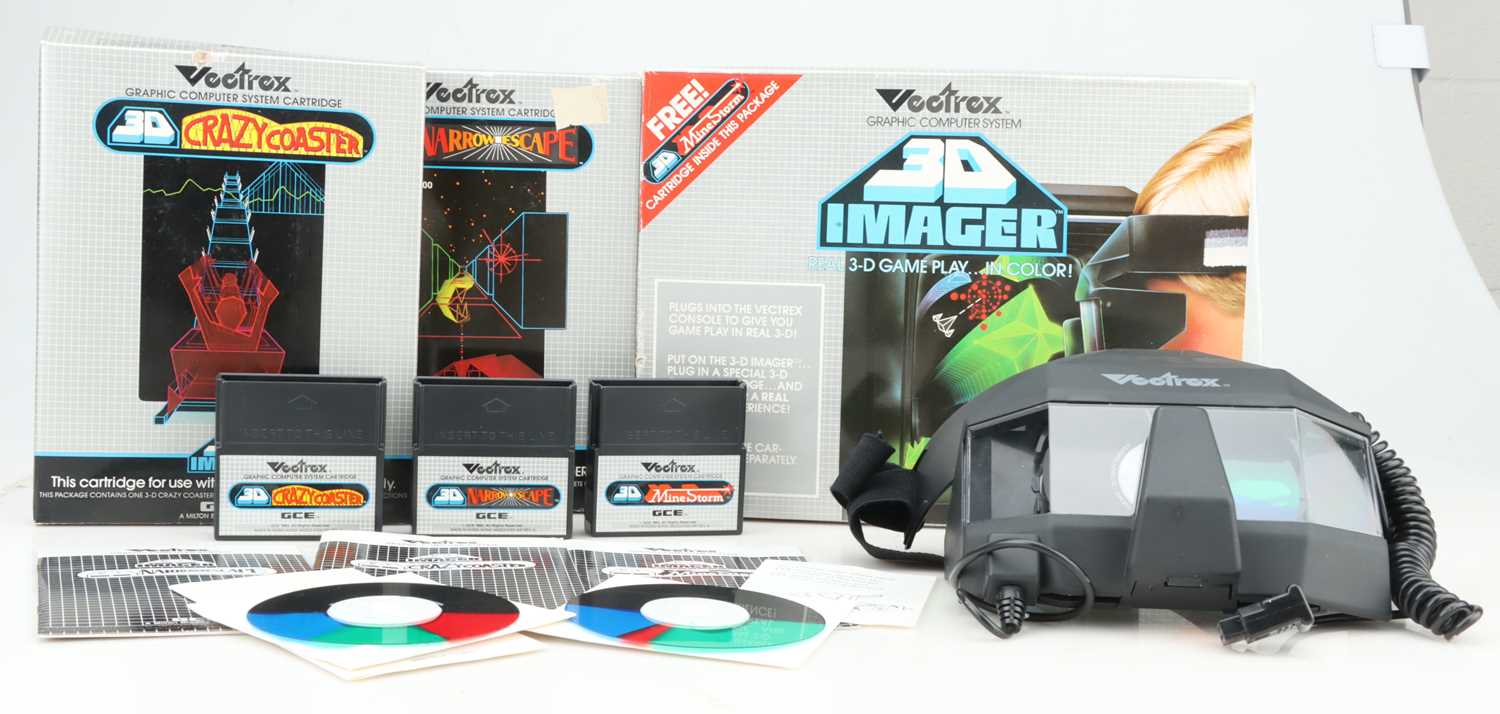 Lot 97 - Vetrex Vintage Console 3D Imager & Games