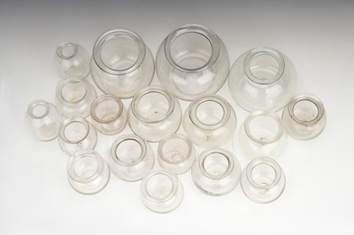 Lot 53 - Large Collection of 18 Victorian Leech Jars