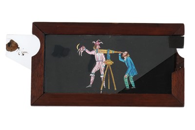 Lot 247 - Magic Lantern Slide of Telescope & Astronomer