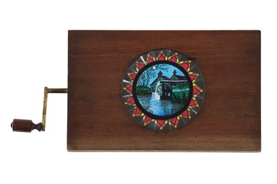 Lot 283 - A  Hand Painted Chromotrope / Watermill Rackwork Magic Lantern Slide