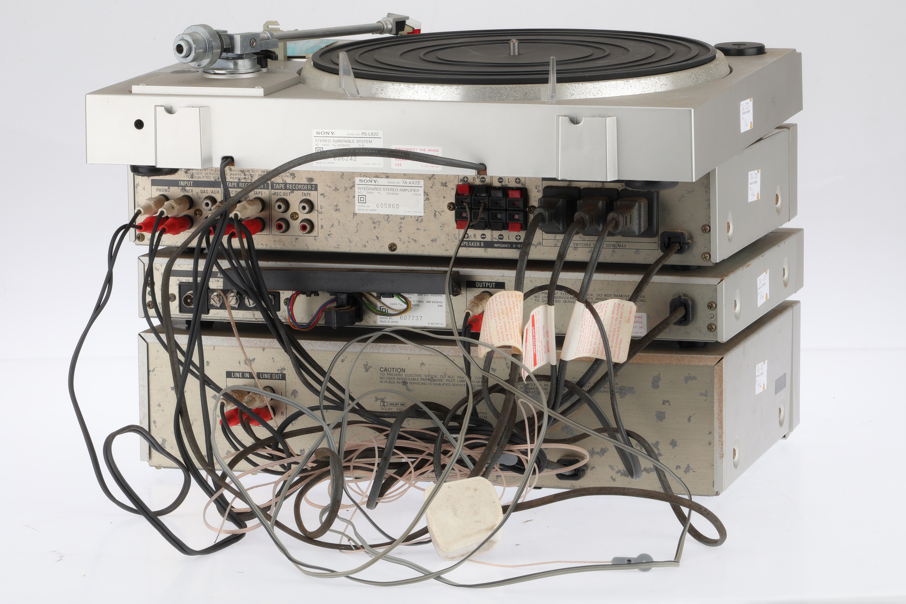 Lot 386 - A Sony HiFi Stack - TA-AX22, ST-JX22L,