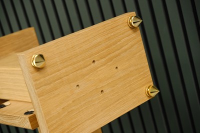 Lot 573 - A Pair of Custom-Made Wooden Speaker Stands