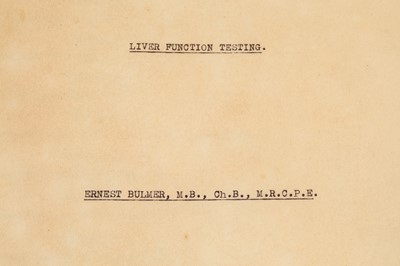 Lot 463 - Collected Papers of Ernst Bulmer, Physician