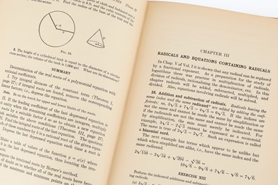 Lot 423 - Logsdon, Mayme Irwin. Elementary Mathematical Analysis, with Tables. Volume I [&] Volume II