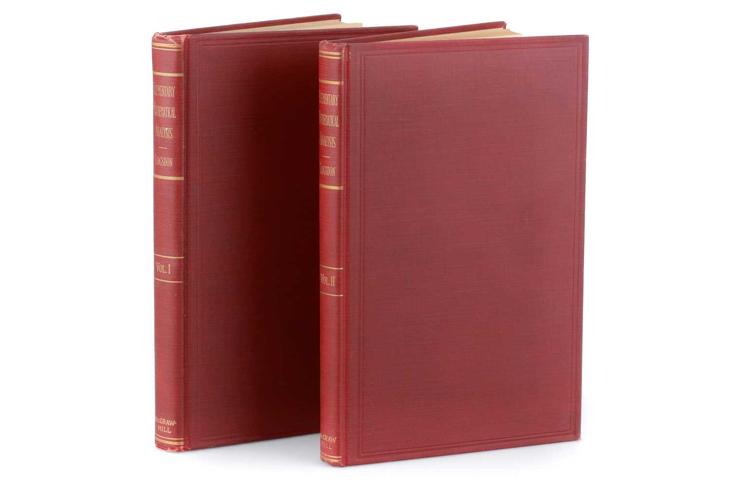 Lot 423 - Logsdon, Mayme Irwin. Elementary Mathematical Analysis, with Tables. Volume I [&] Volume II