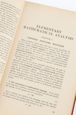 Lot 423 - Logsdon, Mayme Irwin. Elementary Mathematical Analysis, with Tables. Volume I [&] Volume II