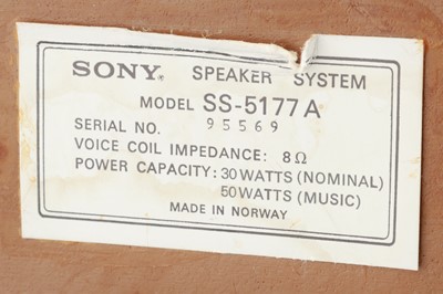 Lot 730 - A Pair of Sony SS-5177A Speakers