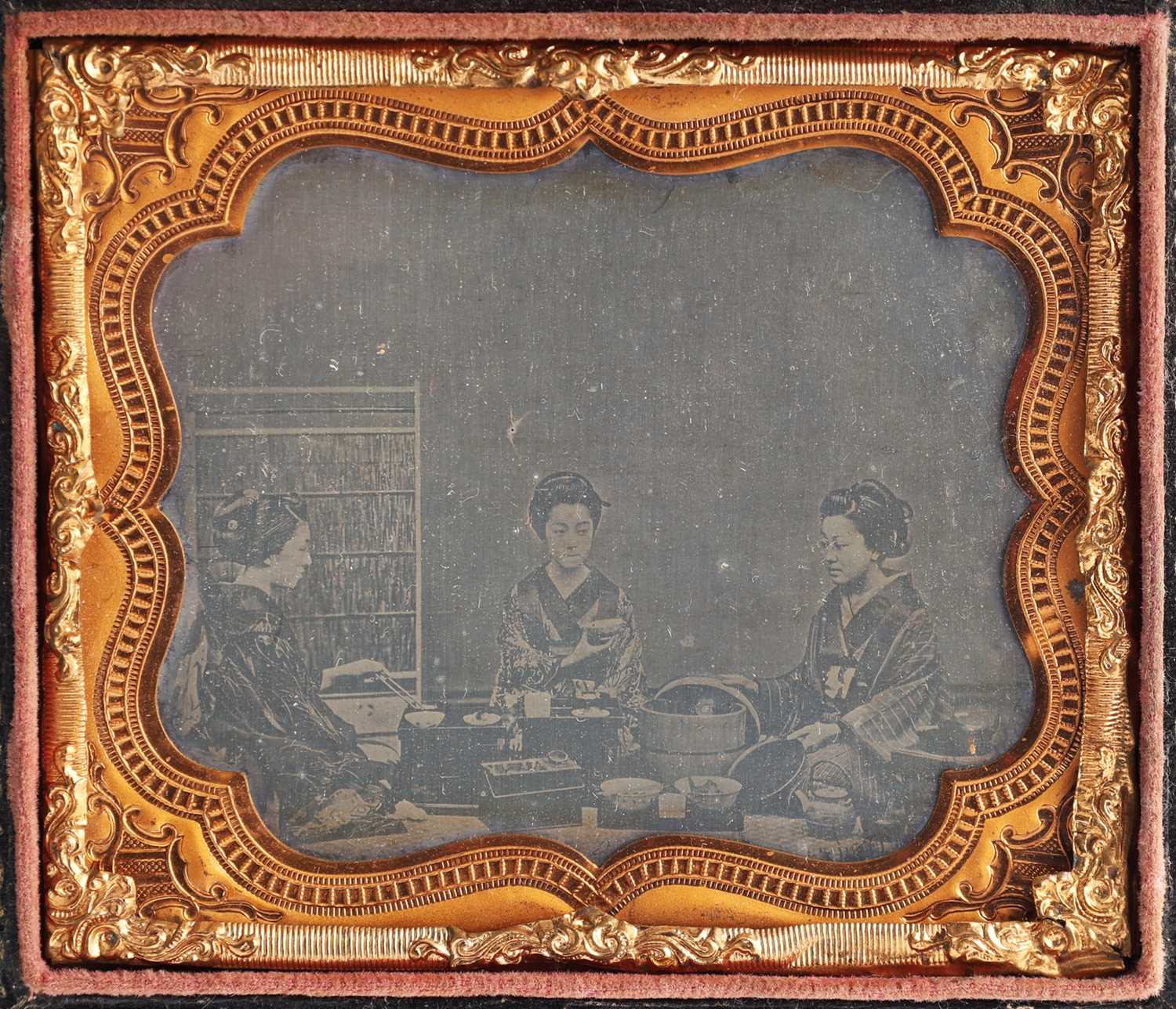 Lot 5 - Daguerreotype-Japanese Women Tea Drinking