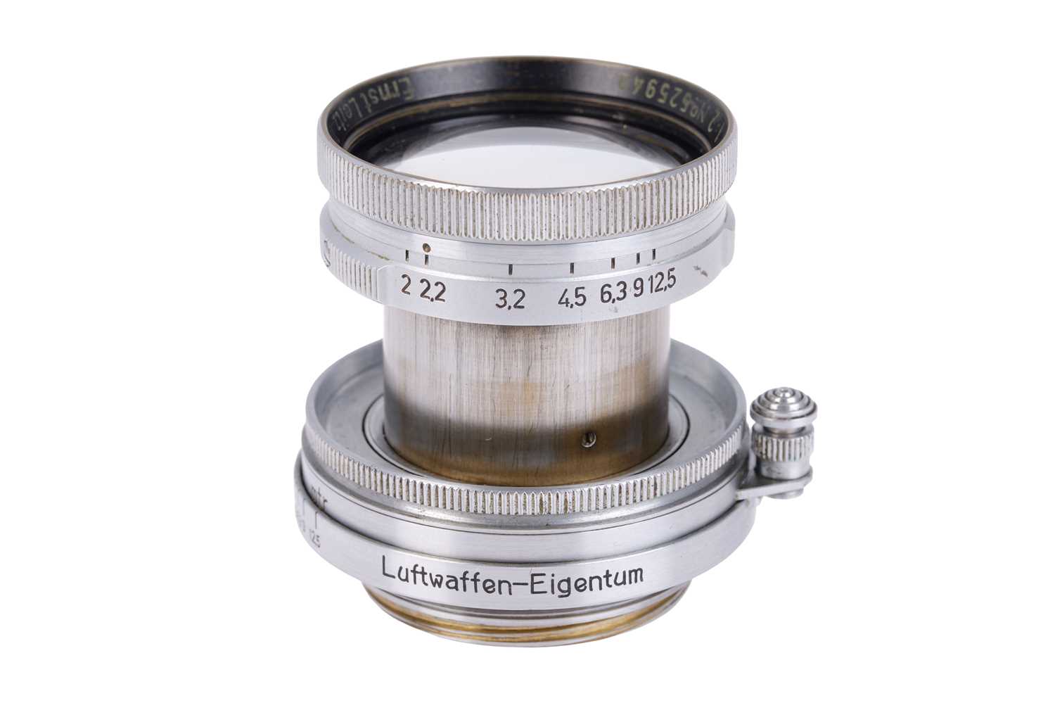 Lot 36 - A Leitz Summitar f/2 50mm 'Luftwaffen-Eigentum' Lens