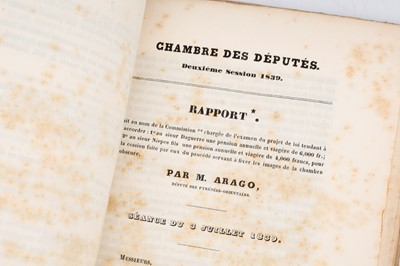 Lot 1 - History and Description of the Processes of the Daguerreotype and the Diorama, By Daguerre