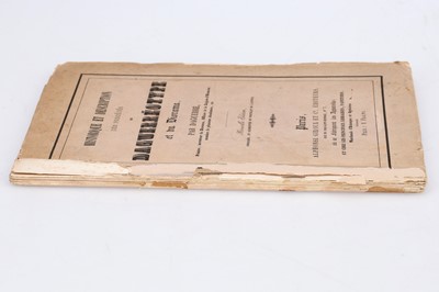 Lot 1 - History and Description of the Processes of the Daguerreotype and the Diorama, By Daguerre
