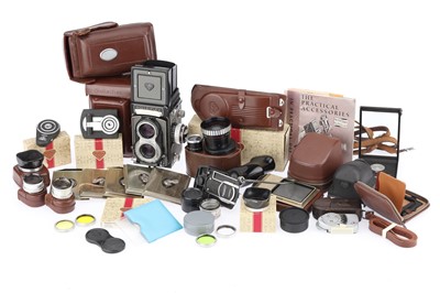 Lot 338 - A Rollei Rolleiflex T Medium Format TLR Camera Outfit