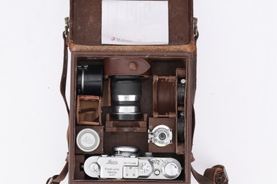 Lot 3 - A Leica IIIa 35mm Rangefinder Camera Outfit