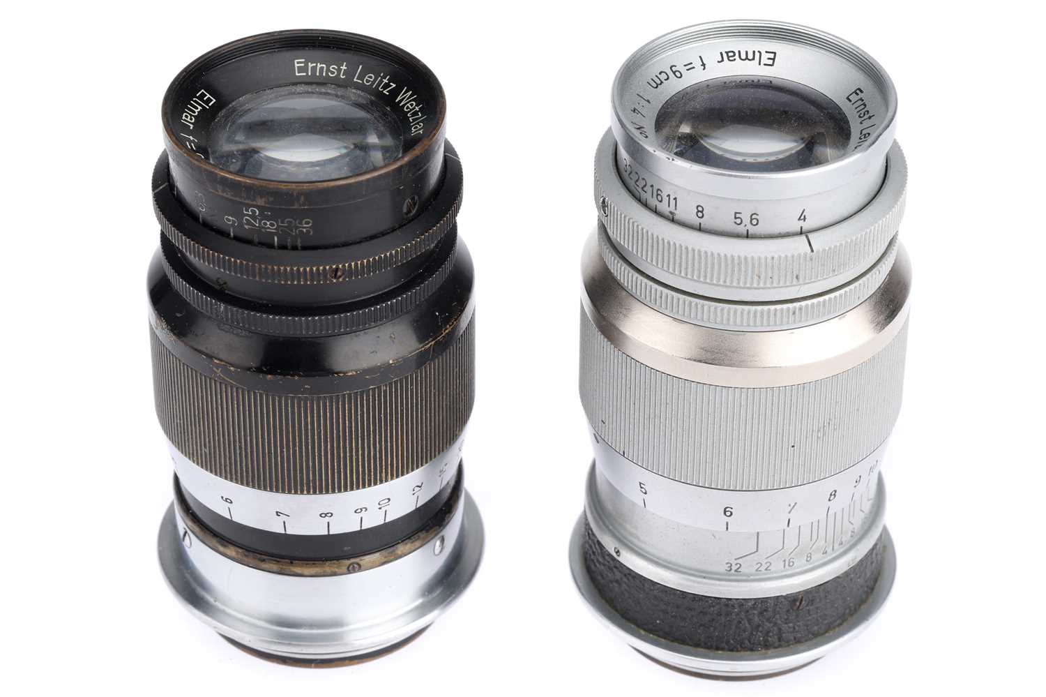 Lot 14 - A Pair of Leitz Wetzlar Elmar f/4 9cm Lenses
