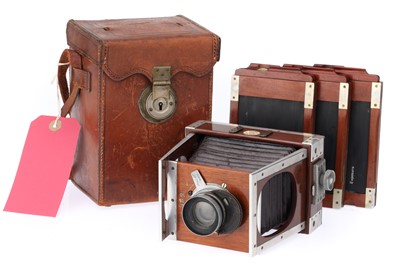 Lot 396 - A Shew XIT Aluminium Quarter Plate Folding Camera
