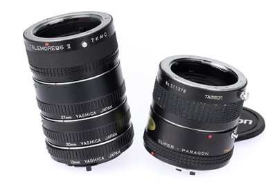 Lot 227 - Three Yashica C/Y Mount Extension Tubes & Third Party Tele Converters